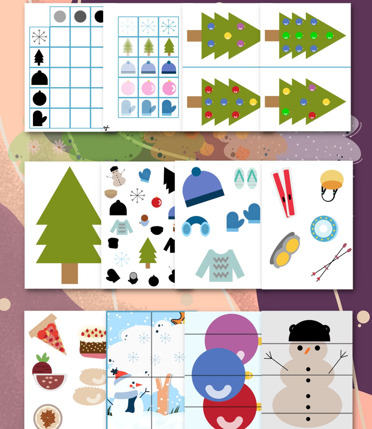 431 E-book: Zima - ĆWICZENIA LEWOPÓŁKULOWE 4 pory roku